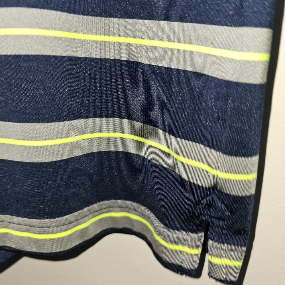 Under Armour Men's Navy and Green Striped Short-Sleeve Polo Shirt Size M - Picture 4 of 6